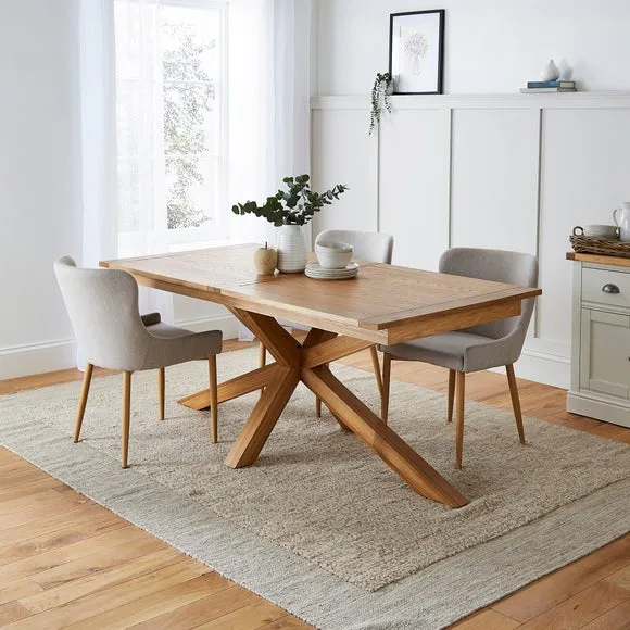 Xavi 6-8 Seater Extending Dining Table with 6 Montreal Natural Dining Chairs 2