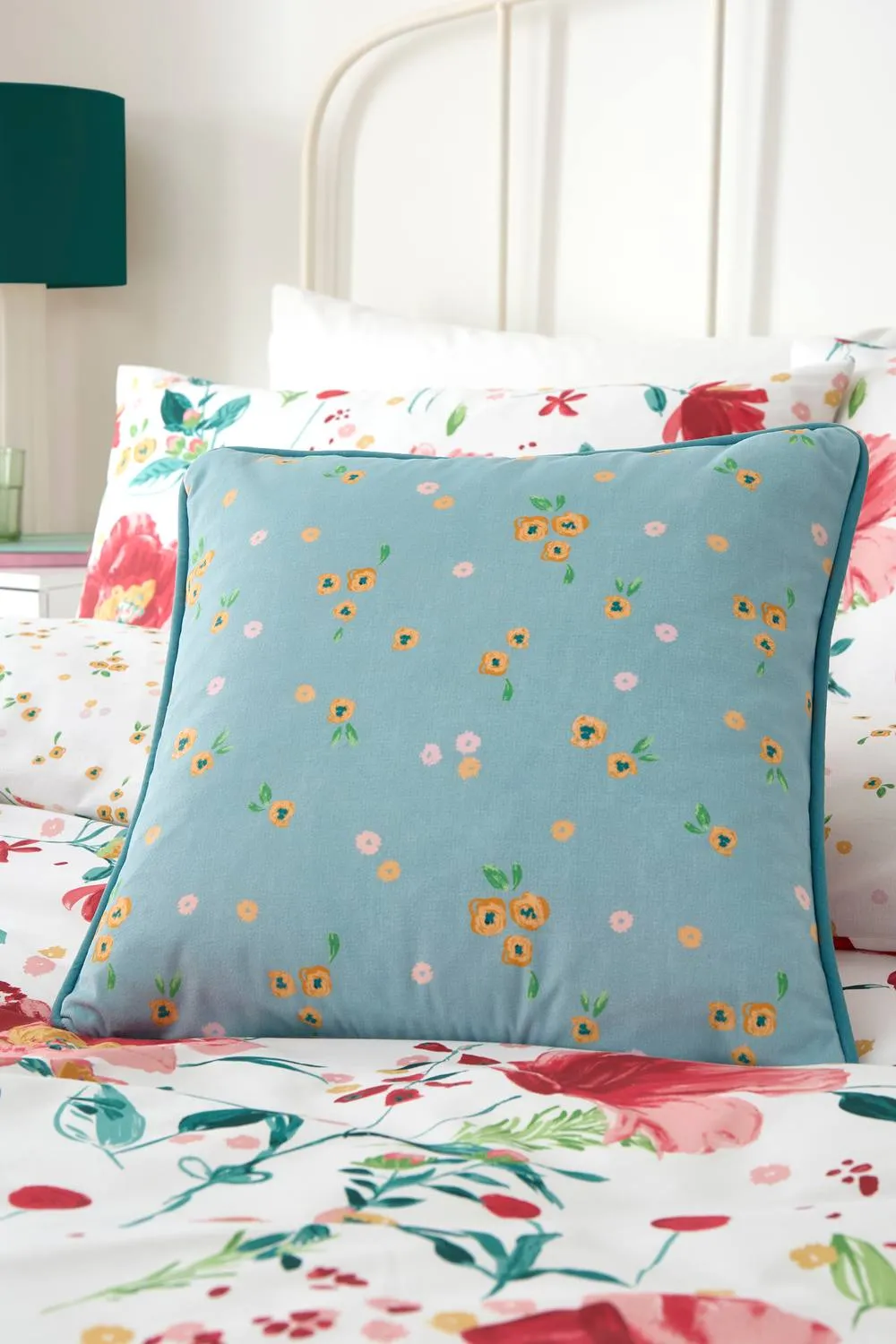 Dreams & Drapes 'Abstract Poppy' Velvet Filled Cushion 2
