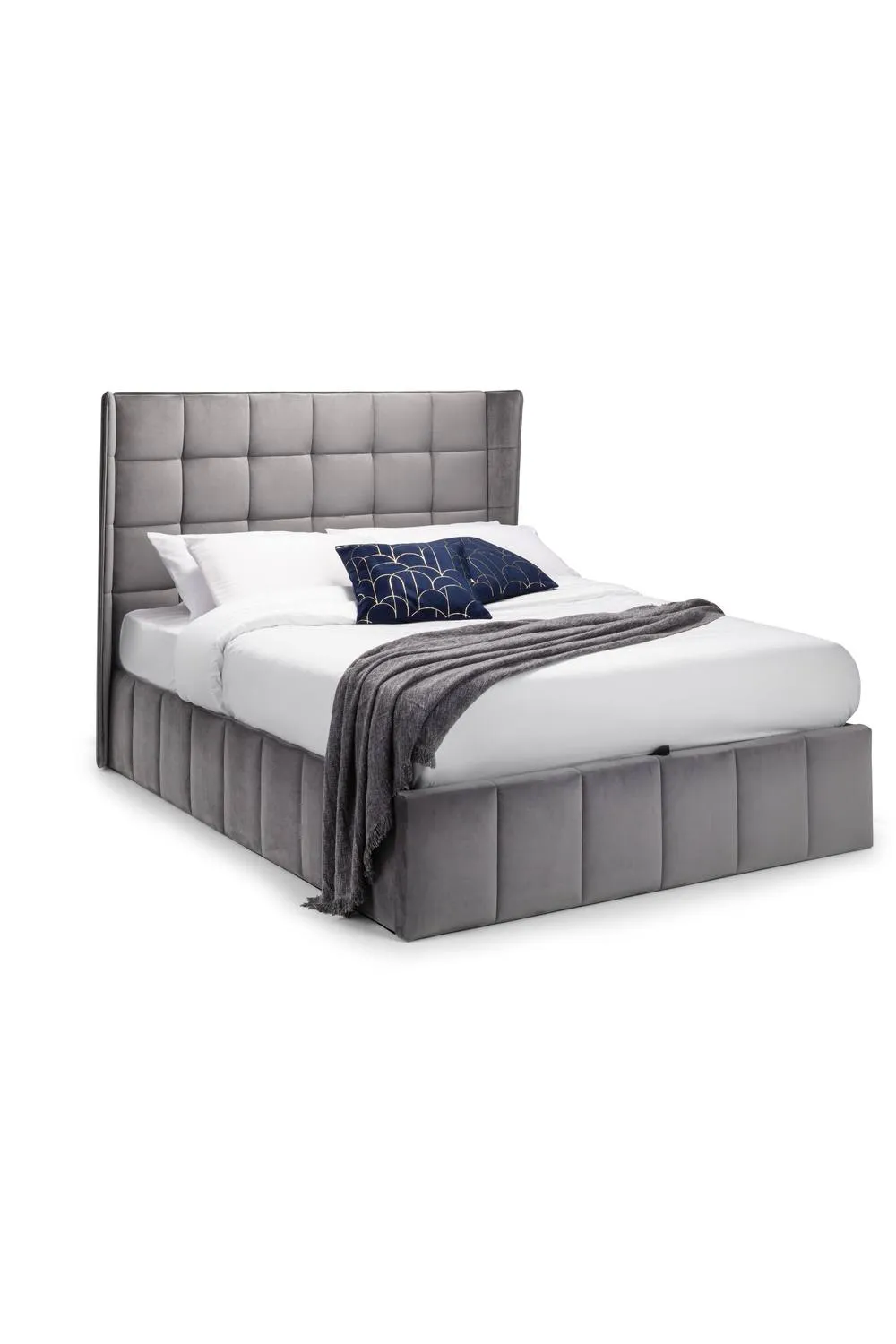 Julian Bowen Gatsby Upholstered Ottoman Storage Bed in Grey 3