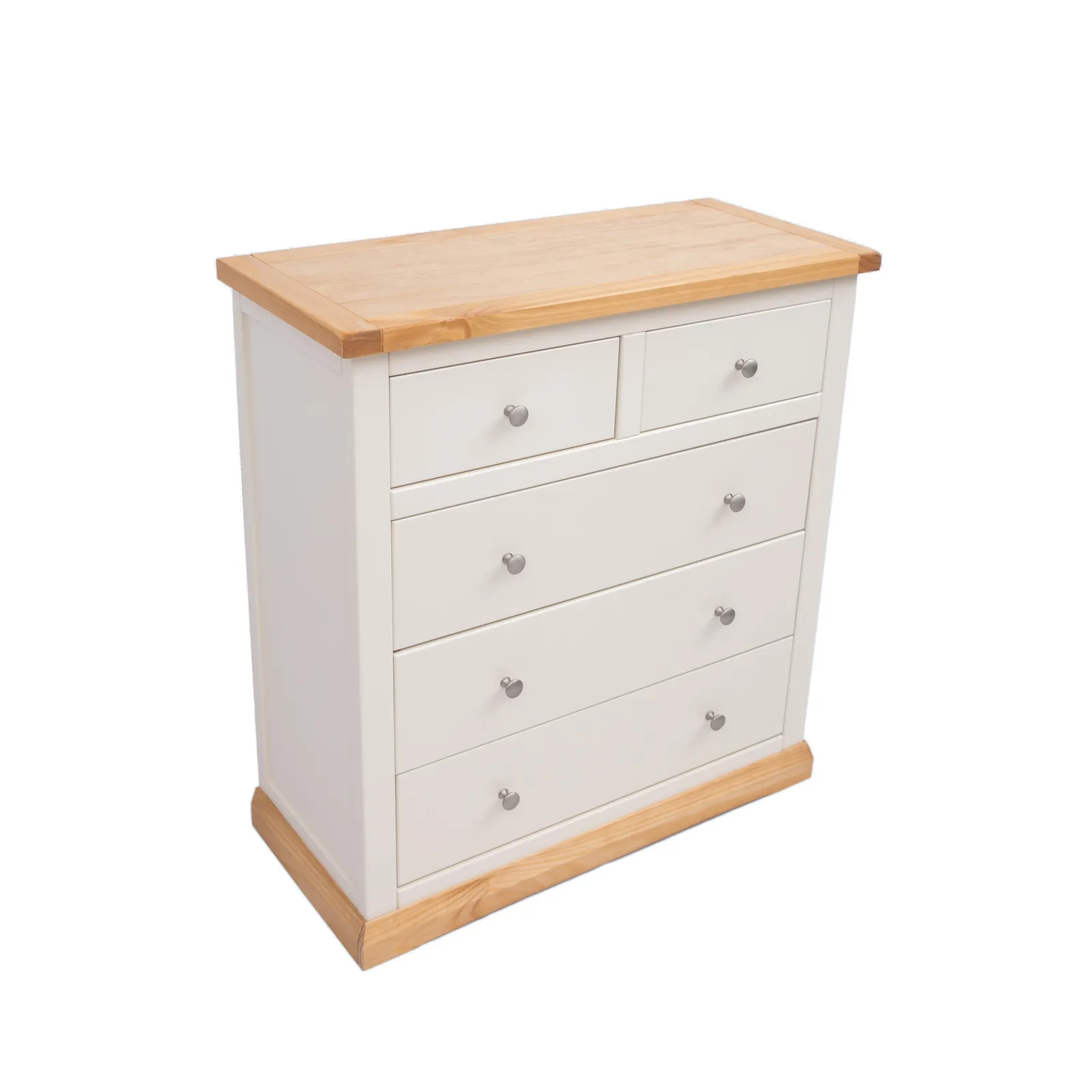 Cabinet Bits Trevi 5 Drawer Chest of Drawers Chrome Knob in Off-White 3