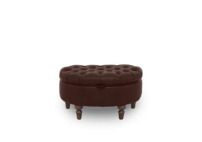 Columbus Leather Half Moon Footstool