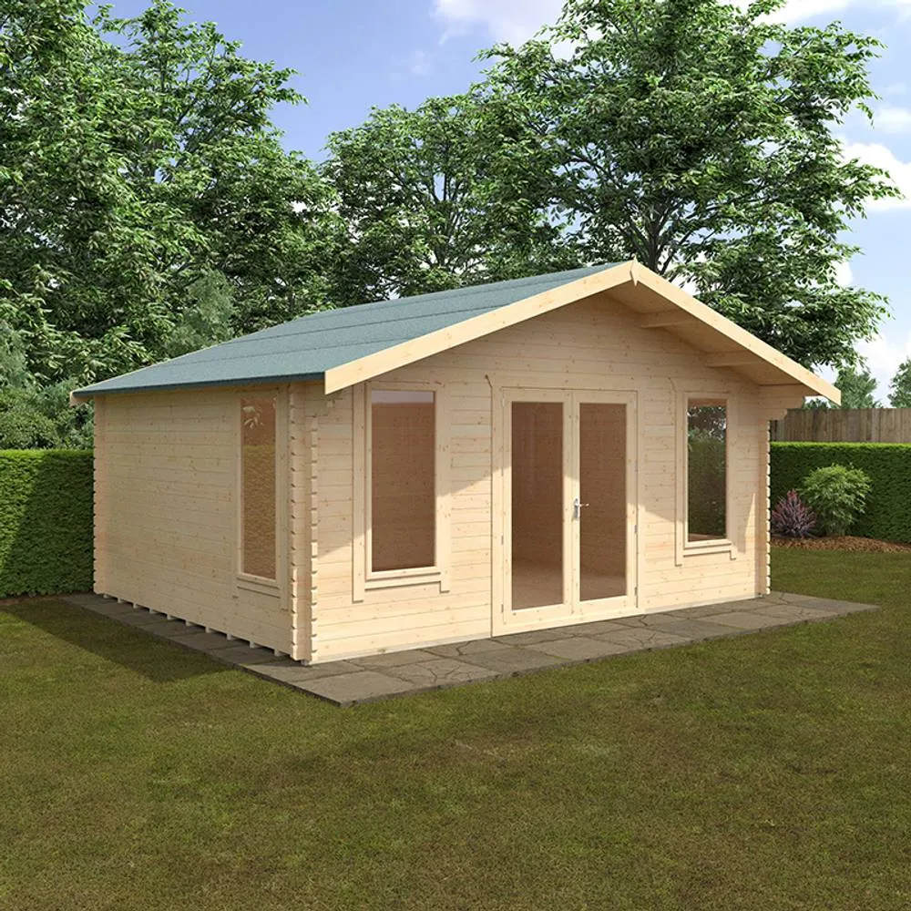 Buttercup Farm 14x18 The Sutton 44mm Cabin - L415 x W535 x H302.9 cm in Natural 2