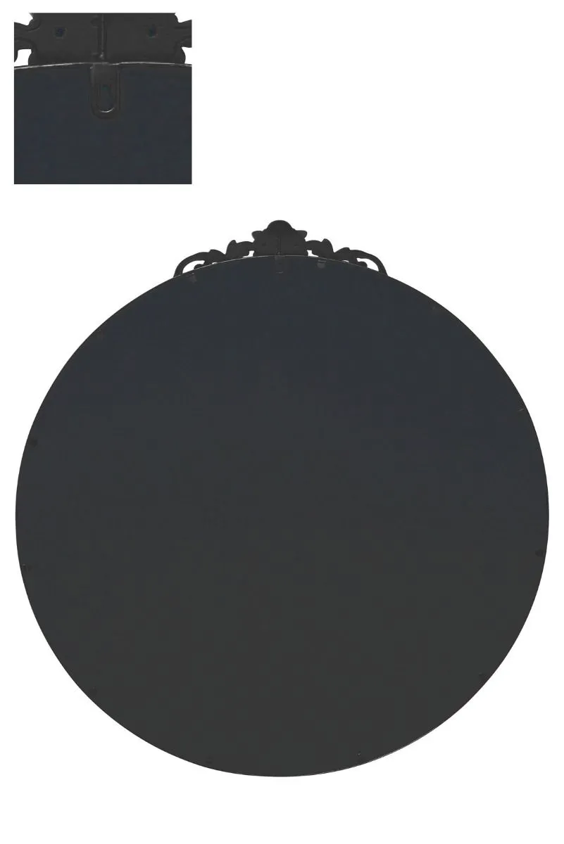 MirrorOutlet Black Metal Framed Round Decorative Wall Mirror 39" X 39" (100x100CM) 5