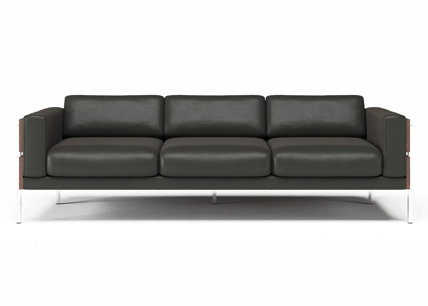Case Forum 3 Seater Sofa Black Leather 1