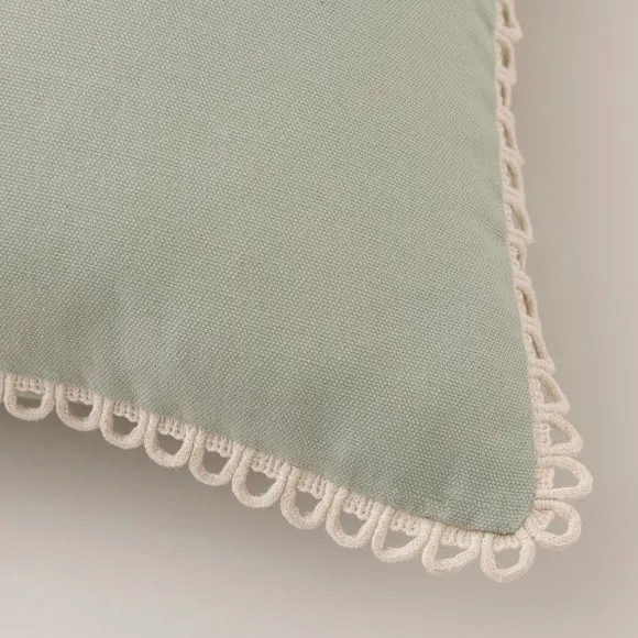 Scalloped Edge Cotton Square Cushion Cover 5