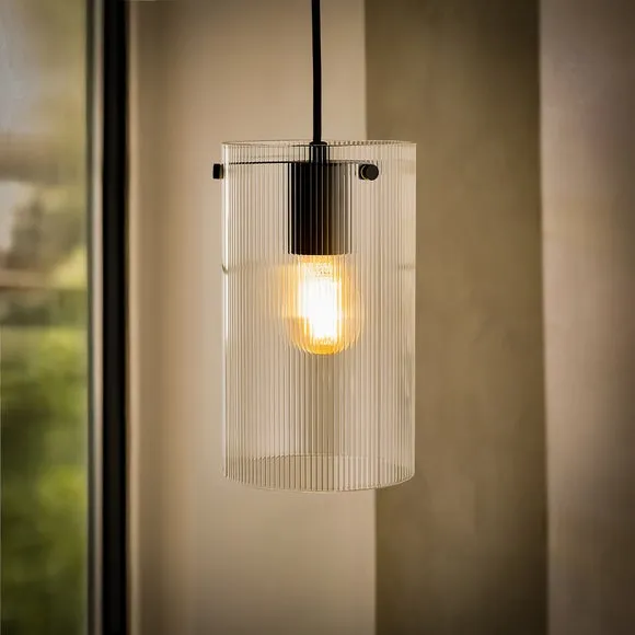Sterling Ribbed Adjustable Pendant Light 2