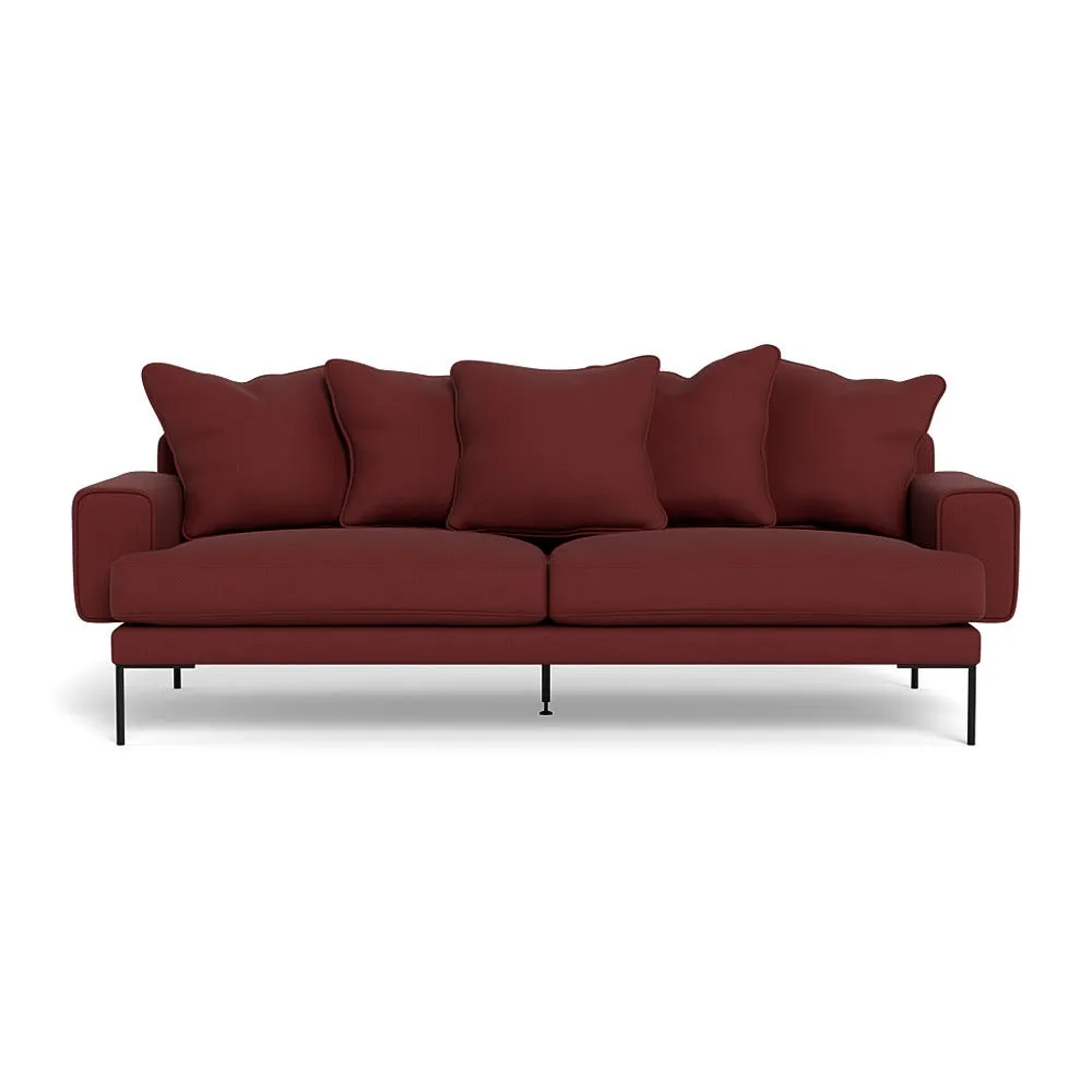 Heal's Torrington 4 Seater Sofa Capelo Linen-Cotton Etruscan Red Black Feet 1