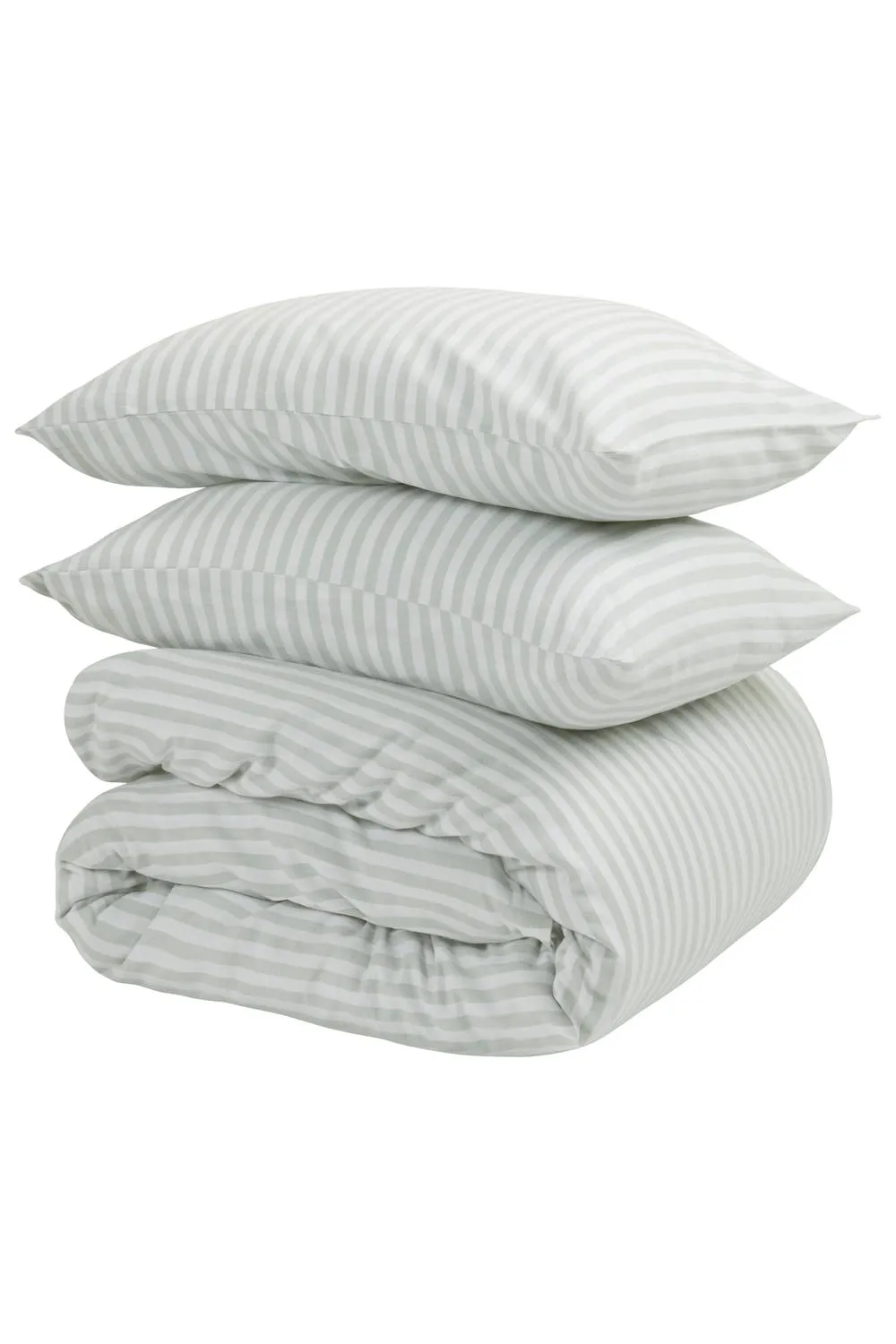 Soak&Sleep Misty Green Herringbone Stripe Cotton Bed Set 4