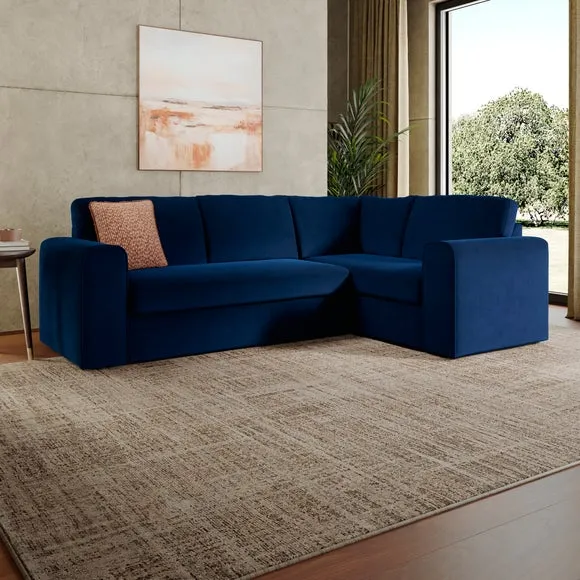 Abel Matte Velvet Corner Sofa 1