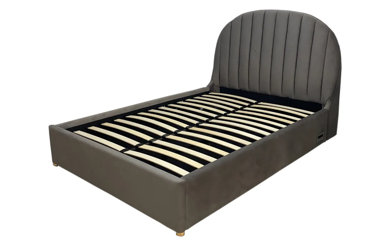 Koble Freya Ottoman Smart Velvet Double Bed Frame - Grey