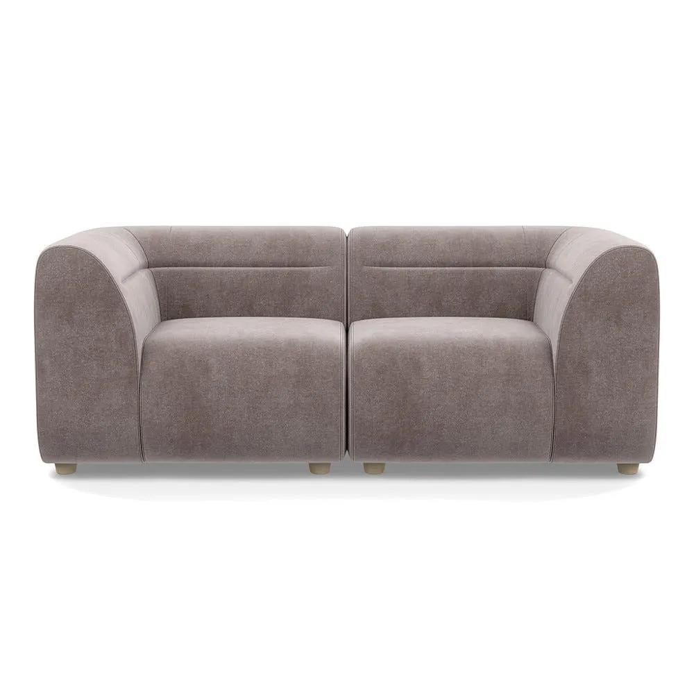 Heal's Lilli 2 Seater Sofa Smart Luxe Velvet Mushroom Natural Beech Feet 1