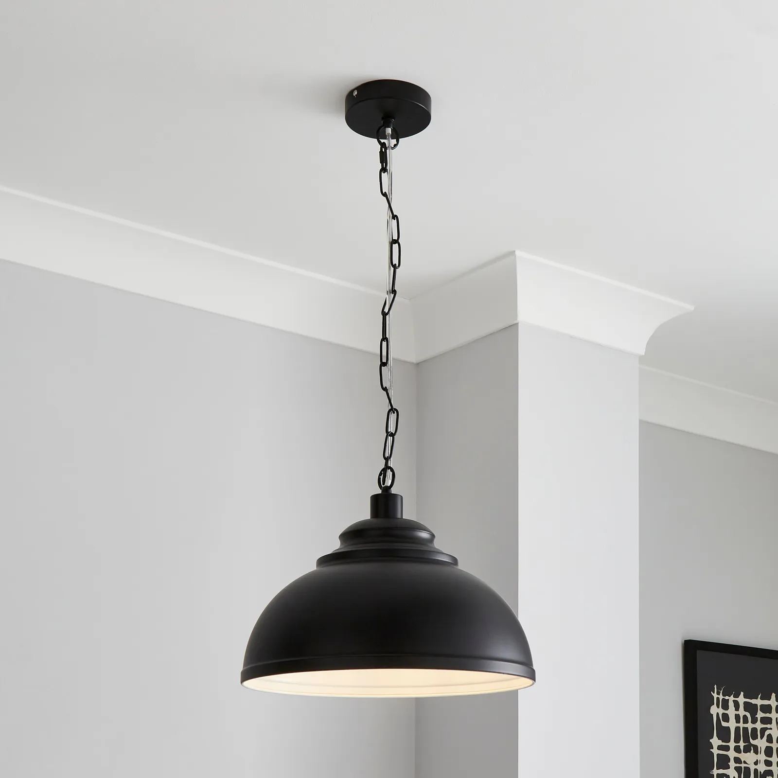 Galley Black Ceiling Fitting 40cm Black