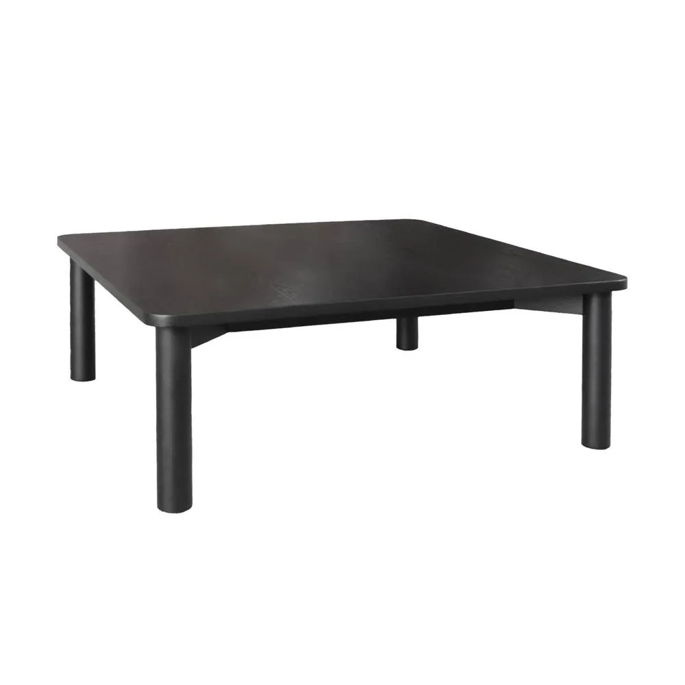 sweeek Square coffee table in hevea wood oak veneer in Black 2