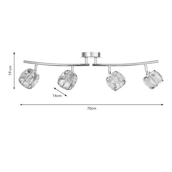 Kleio Modern 4 Light Adjustable Spotlight Bar 6
