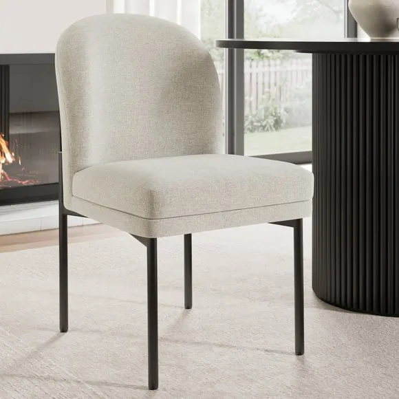 Carey Double Upholstered Dining Chair, Fabric