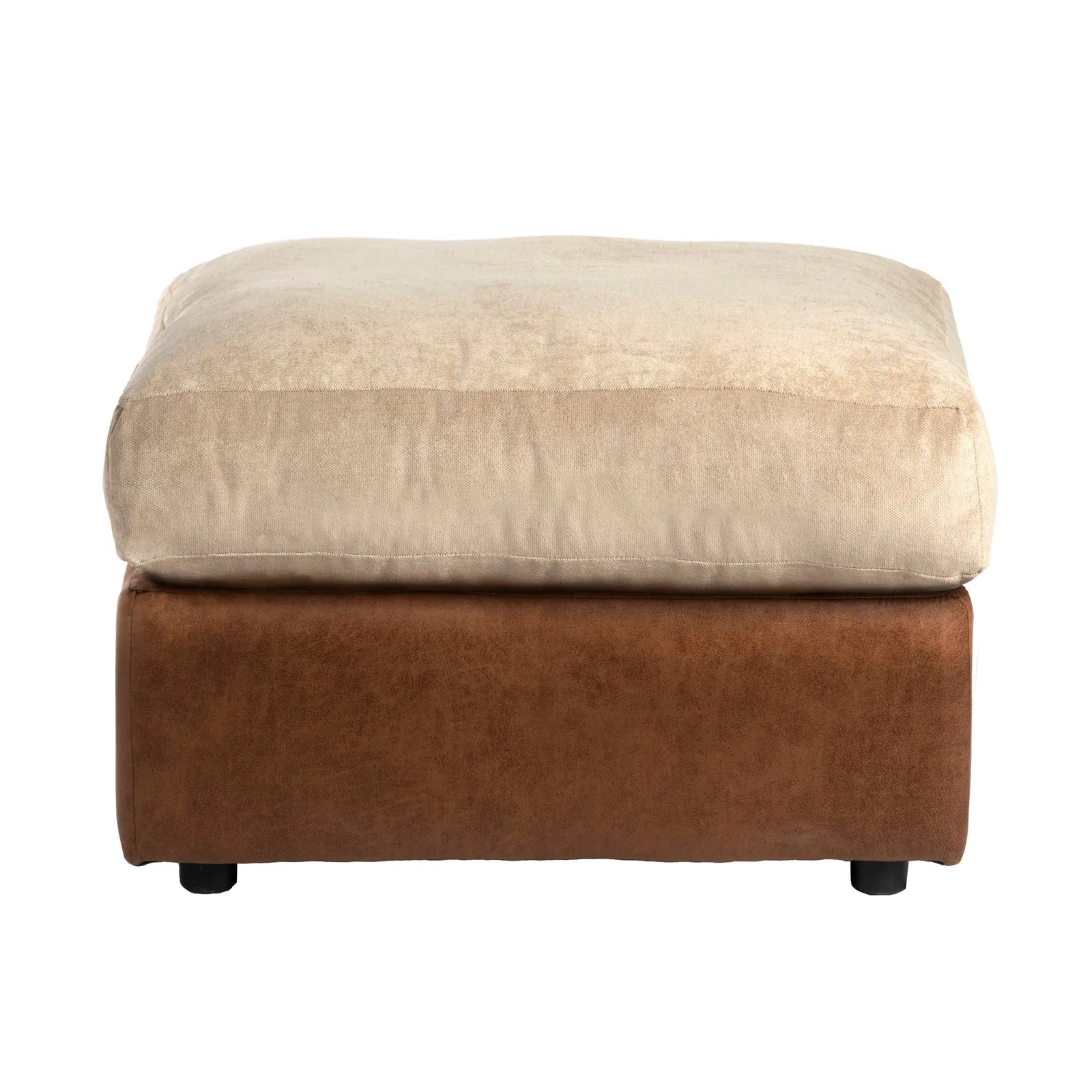 Blake Fabric Combo Footstool Brown