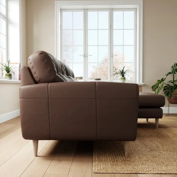 Sven Classic Leather Large Corner Chaise Sofa 2