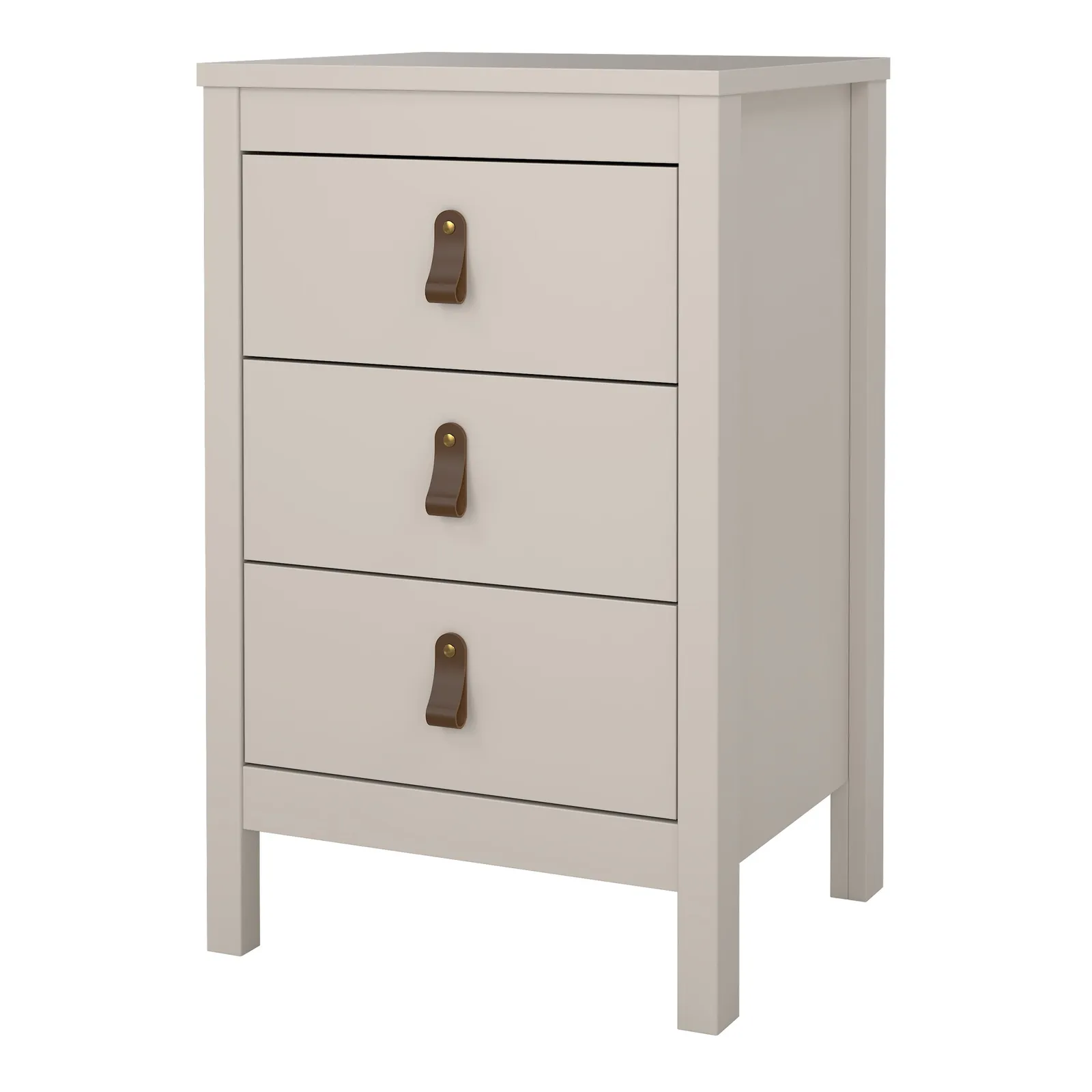 Furniture To Go Barcelona Bedside Table 3 Drawers in Cashmere in Beige 4