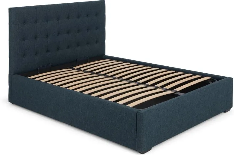 Finlay King Size Bed with Storage, Jupiter Blue
