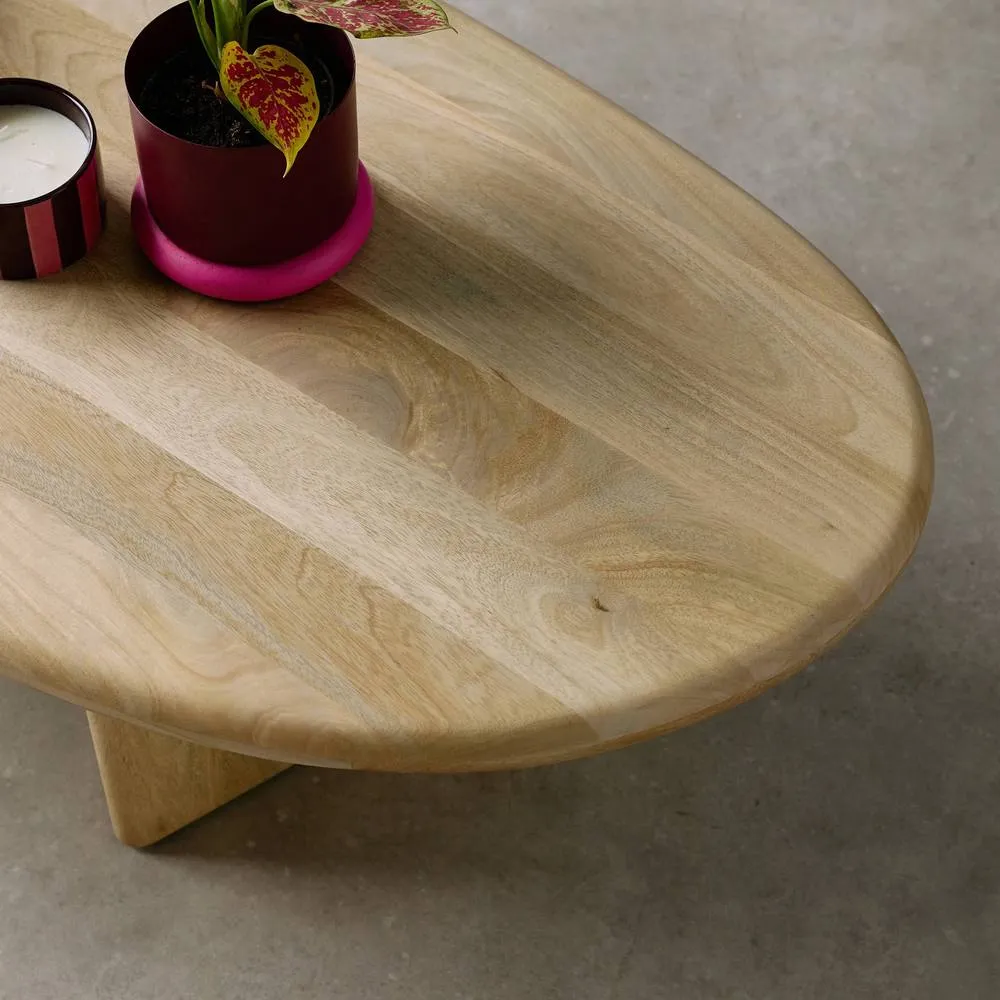 sweeek Oval coffee table mango wood in Beige 4