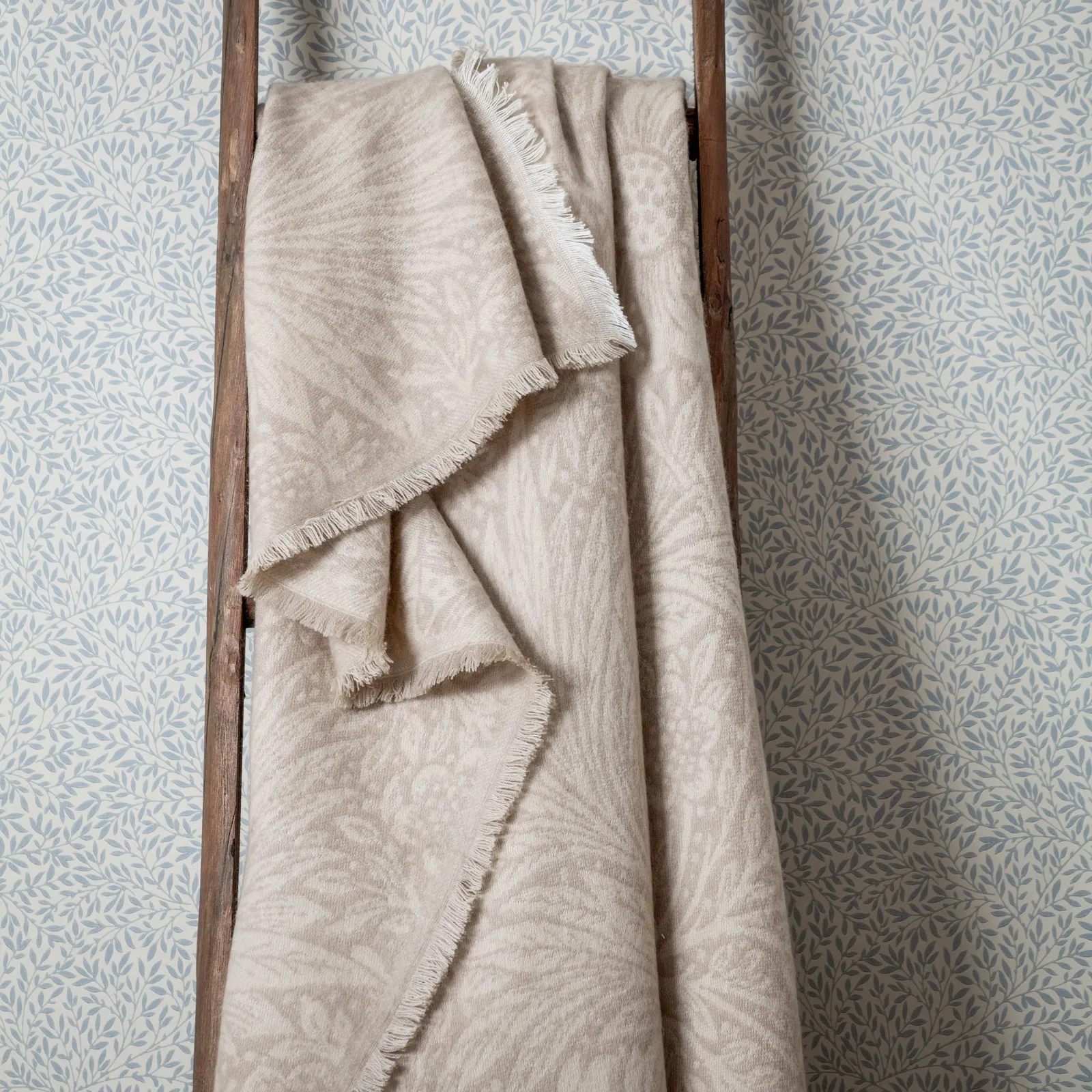 Morris & Co Marigold Jacquard Throw in Stone