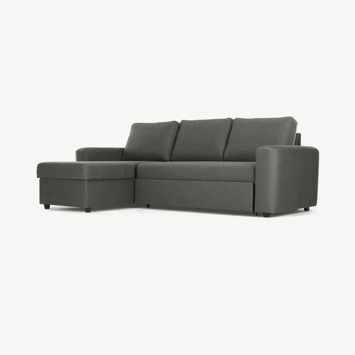Aidian Corner Storage Sofa Bed, Pigeon Grey Weave