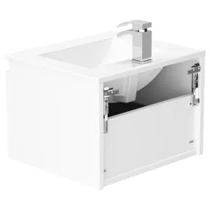Newland White Basin Unit Single Drawer Suspended - 500mm 2