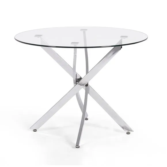 Anderson 4 Seater Round Glass Dining Table 2