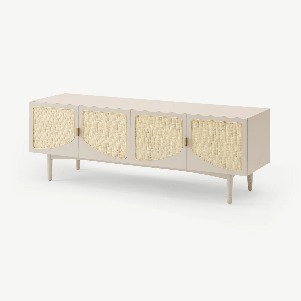 Emmi Wide Media Unit, Warm Ecru & Rattan