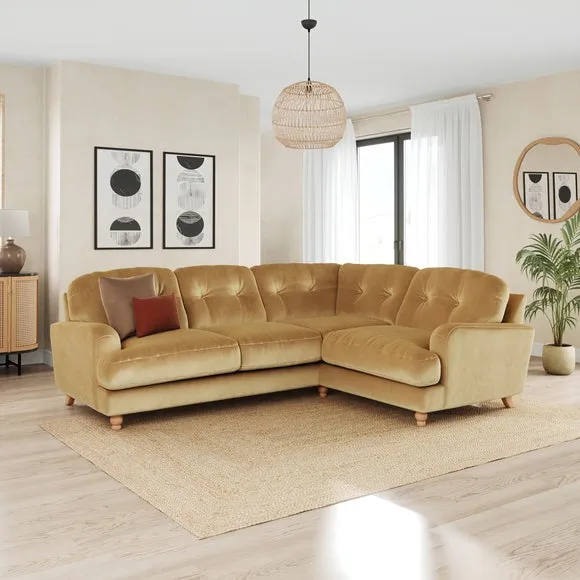 Martha Vintage Velvet Full Corner Sofa 1