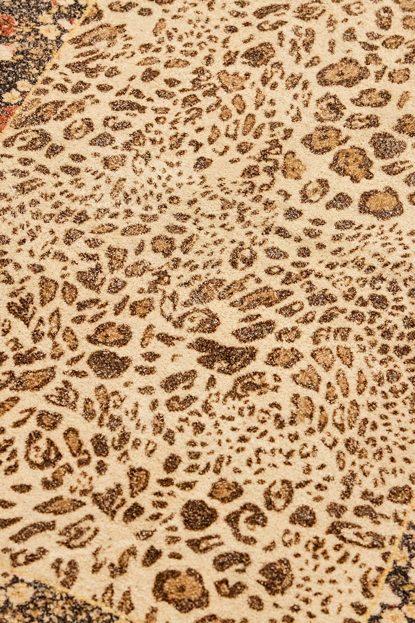 Floral Leopard Print 2x3ft / 60x90cm Rug - Neutral 2