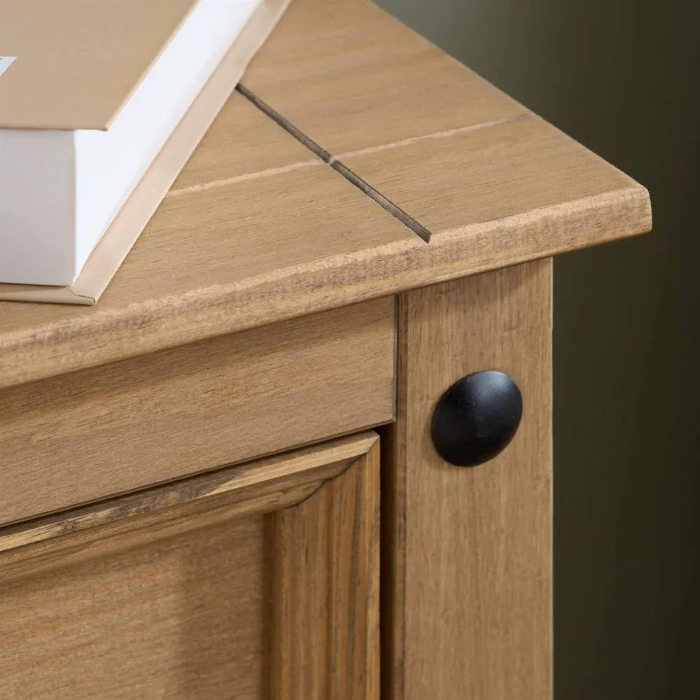 Birlea Pair of Corona Large 1 Drawer Bedside Cabinet Bedside Mexican Chest in Natural 4