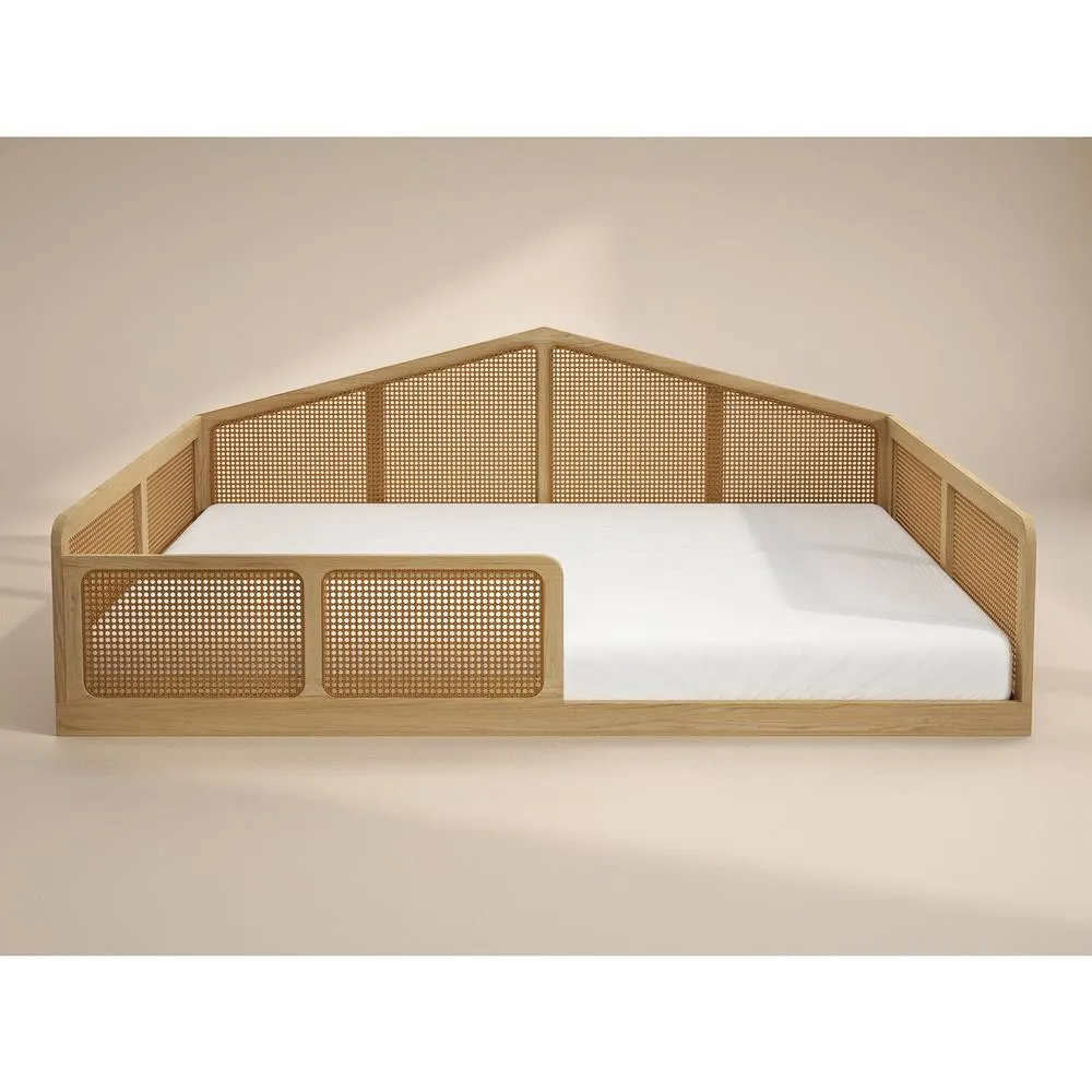 Flair Julian Small Double Montessori Bed with Rattan Panels in Natural 3
