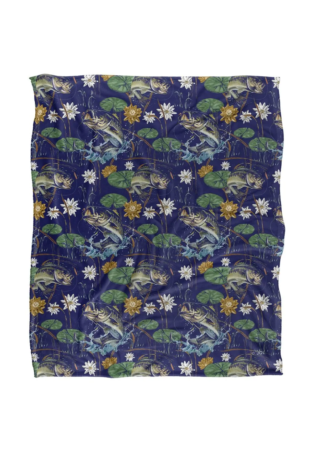 JQ Licensing Jl-Jp-Jq Bass Fishing Tiki Silky Touch Super Soft Throw Blanket 152 X 127 cm in White