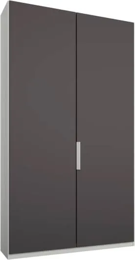 Caren 2 door 100cm Hinged Wardrobe, White Frame, Matt Graphite Grey  Doors