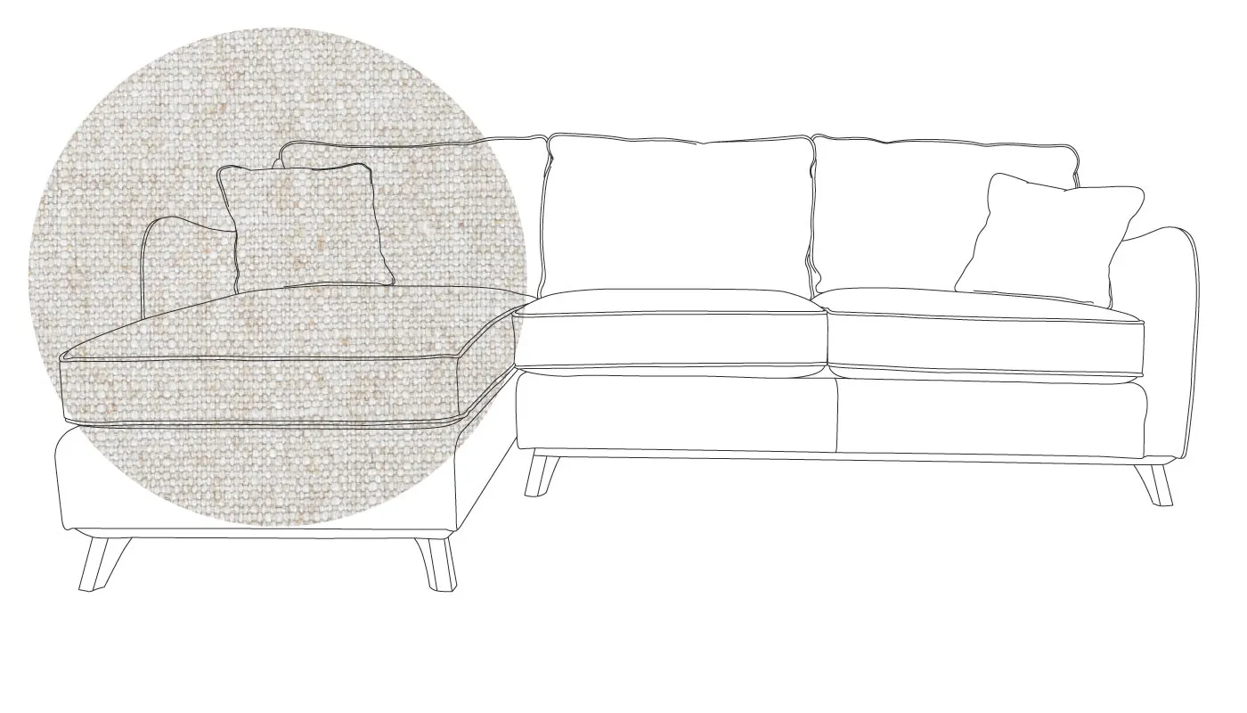 Heal's Ravello Left Hand Corner Sofa Broad Weave Tin