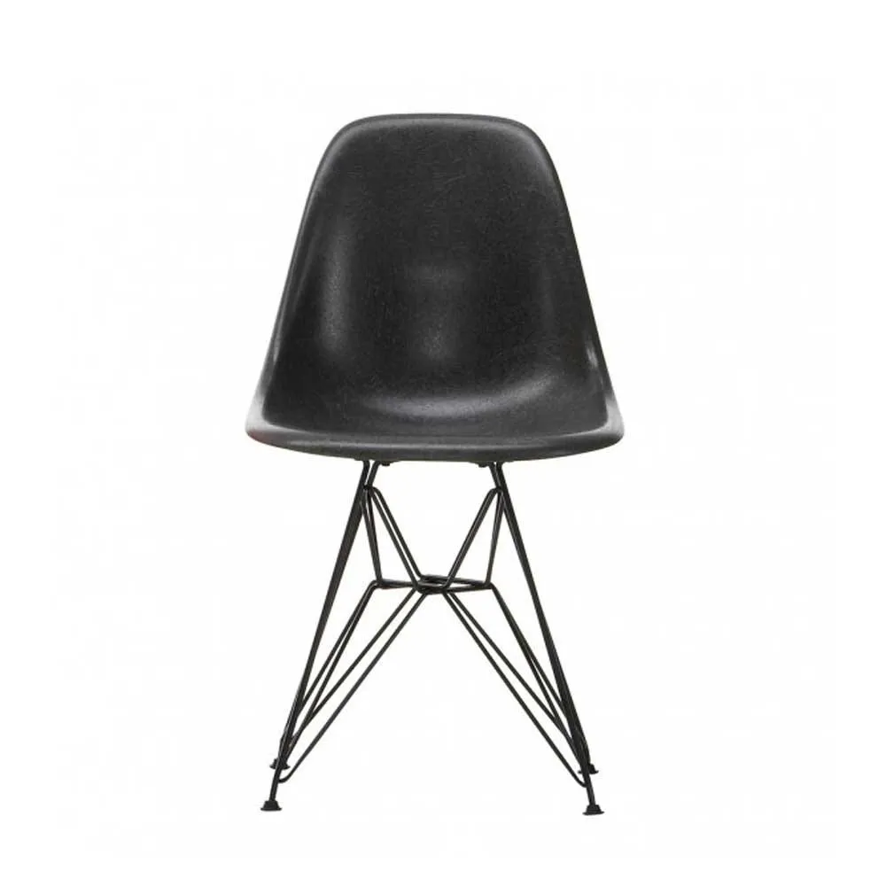 Vitra Eames Fibreglass Chair DSR Eames Elephant Hide Grey 30 Basic Dark Powder Coated Base 05 Glides 2