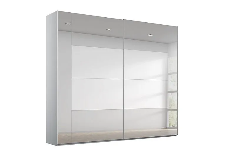 Rio 226cm 2 Door Sliding Wardrobe - Silk Grey Carc/Grey Mirror
