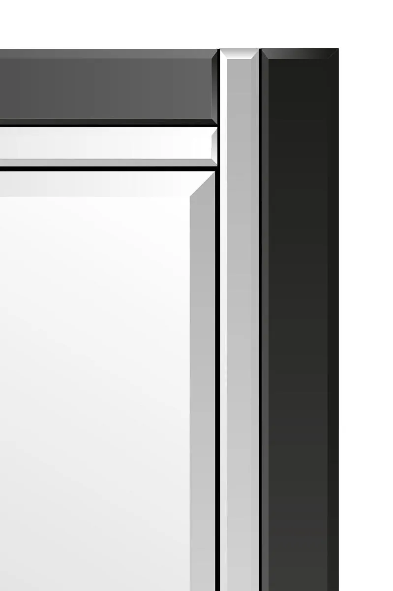 MirrorOutlet Aston Black All Glass Small Mirror 91 x 61 CM 5