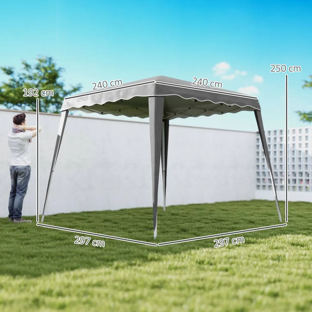 OUTSUNNY Garden Pop up Gazebo Tent Party Water-resistant 2.5 x 2.5M in Grey 3