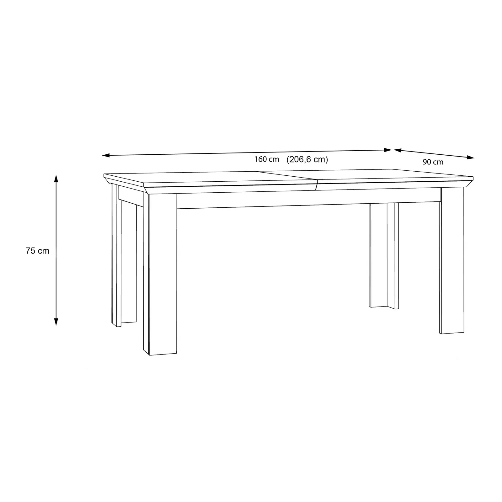 Furniture To Go Illoppa Dining Table Extended in White 6