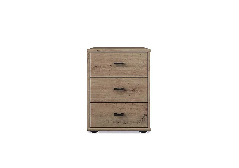 Dallas 40cm 3 Drawer Bedside Cabinet - Bianco Oak