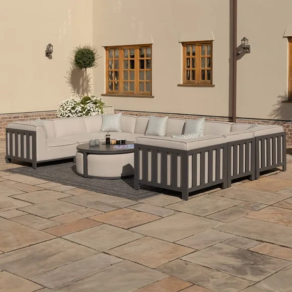 Maze Ibiza 10 Seater U-Shape Garden Sofa Set with Round Coffee Table 5