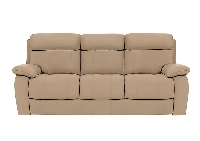 Moreno 3 Seater Leather Sofa - Nude