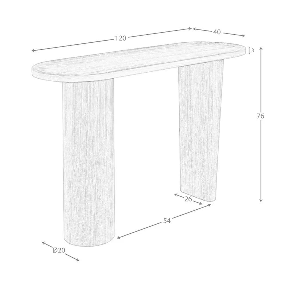 Angel Cerda Oval Walnut Console Table Model - 120x40x76 cm 6