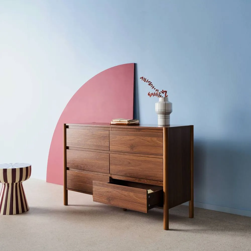 sweeek Wood decor chest with 6 drawers in Dark Brown 6