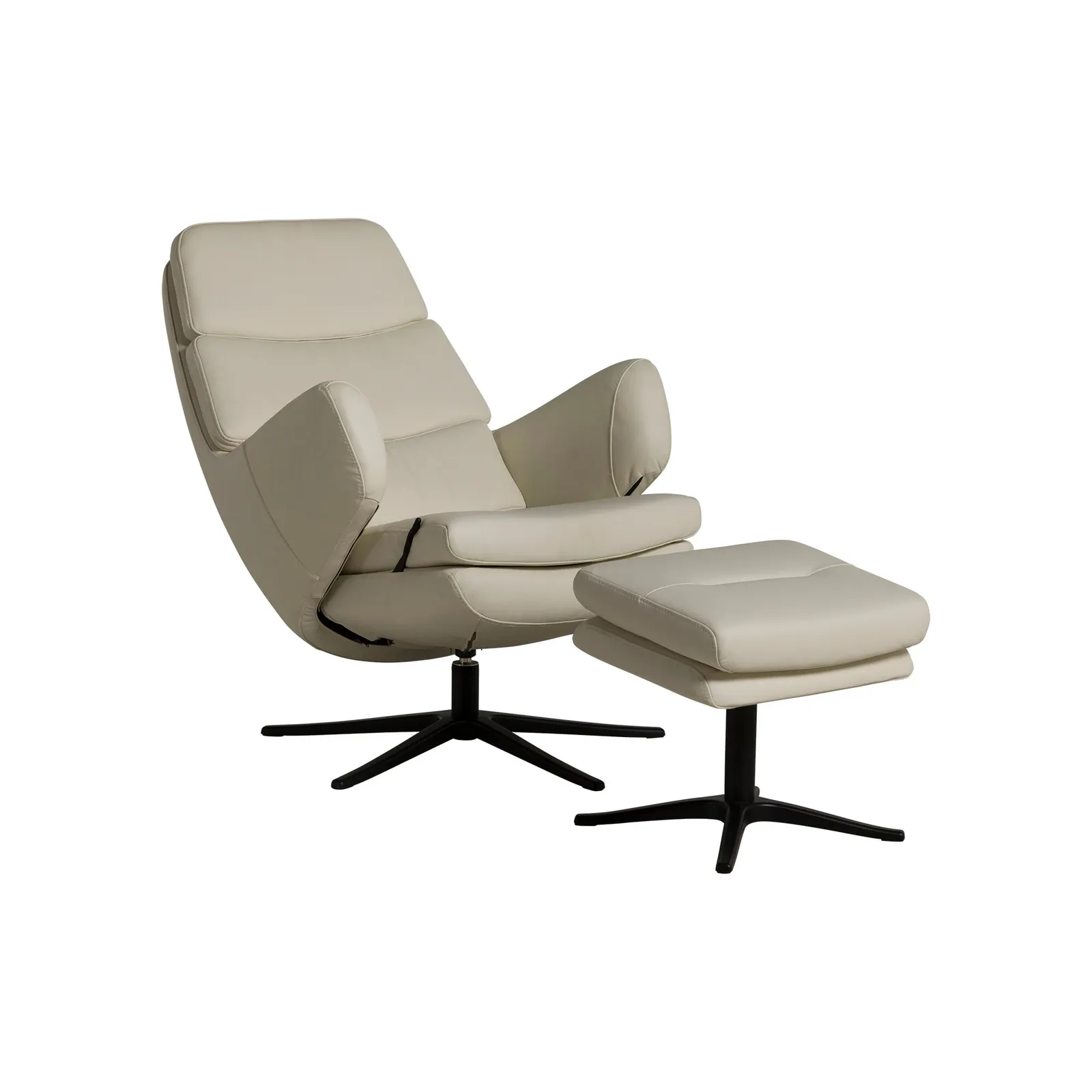 Lyra Sp6100 Recliner Chair & Footstool, White Leather | Barker & Stonehouse 5