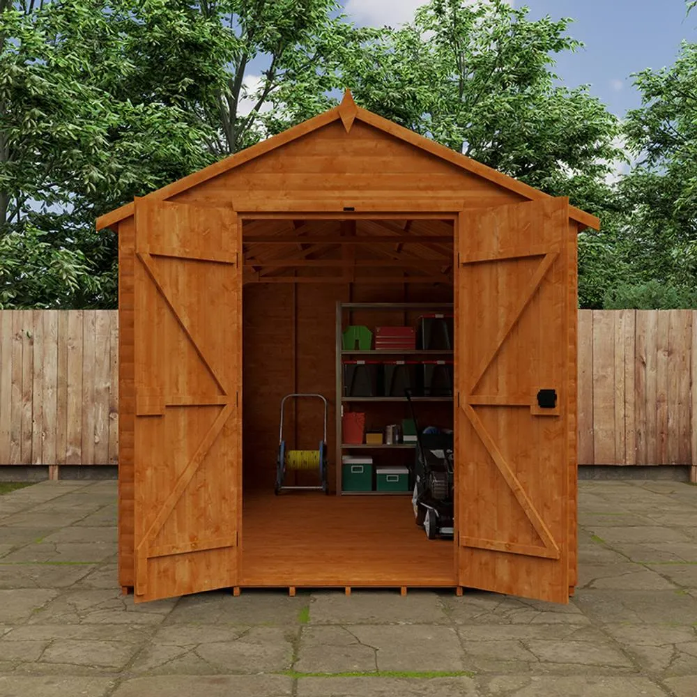 Buttercup Farm 14 x 8 Feet Loglap Workshop 15mm Shed - L415 x W235 x H254.5 cm in Burnt Orange 4