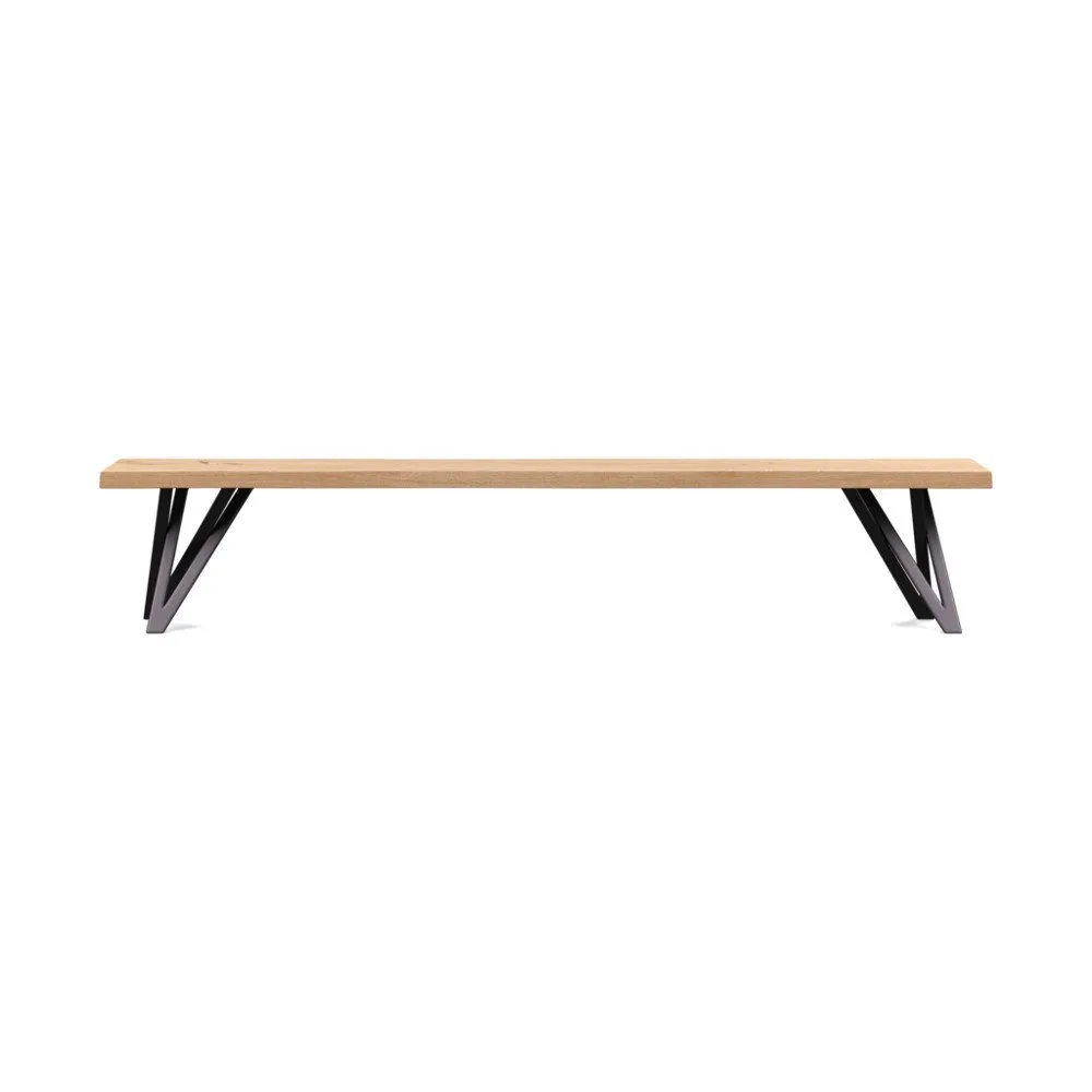 Heal's Vienna Bench 220x35cm Blonde Oiled Oak Natural Edge Filled 1