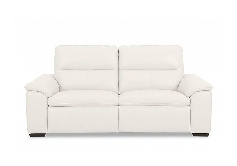 Relax 3 Seater Leather Power Recliner Sofa with Power Headrests - Star White - Sofas and Armchairs - In Time for Christmas